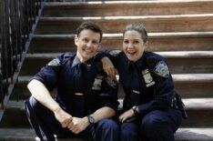 Will Estes and Vanessa Ray behind the scenes of Blue Bloods