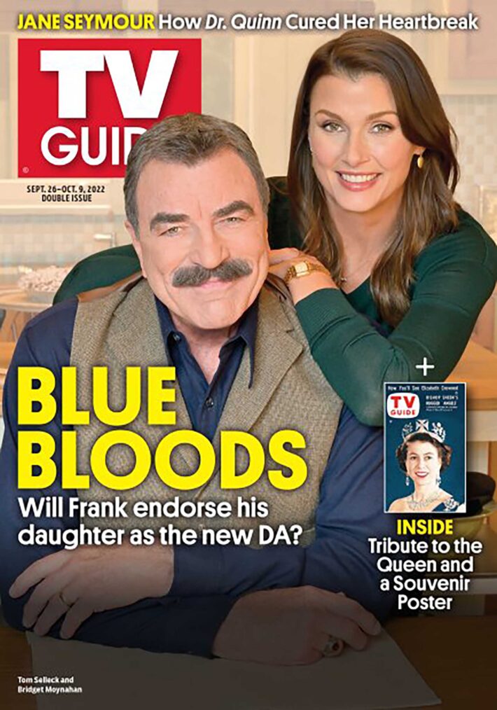 Blue Bloods - Tom Selleck and Bridget Moynahan on the cover of TV Guide Magazine