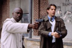 Andre Braugher as Frank Pembleton, Kyle Secor as Tim Bayliss in Homicide