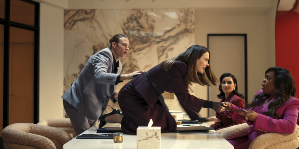 Sarah Paulson, Niecy Nash-Betts, Kim Kardashian, and Matthew Noszka in 'All's Fair'