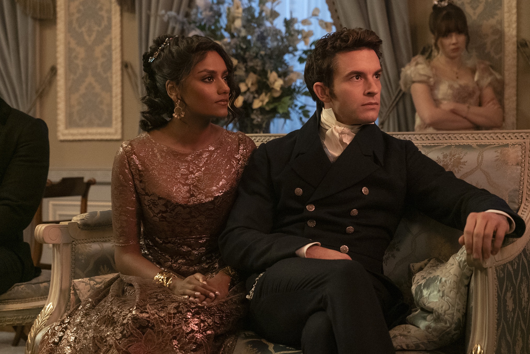 Simone Ashley and Jonathan Bailey in 'Bridgerton' Season 3