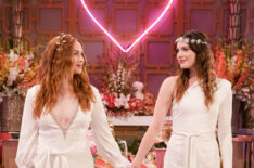Mariah Copeland (Camryn Grimes) and Tessa Porter (Cait Fairbanks) walk down the aisle on 'The Young and the Restless'