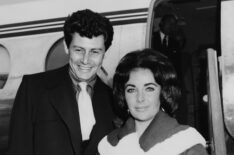Actress Elizabeth Taylor and her husband, singer Eddie Fisher, leaving their plane after arriving at London Airport, May 26th 1959.