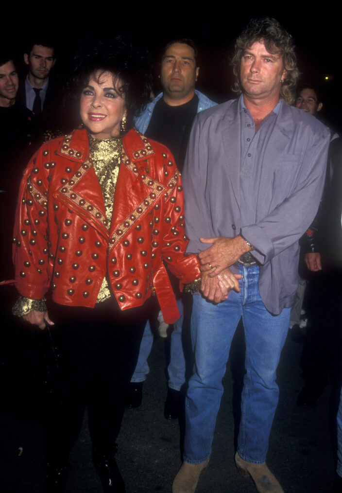 Elizabeth Taylor and Larry Fortensky during Benefit Performance of Cirque Du Soleil for AIDS - October 9, 1992 at Santa Monica Pier in Santa Monica, California, United States
