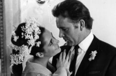 British film stars Elizabeth Taylor (1932 - 2011) and Richard Burton (1925 - 1984) at their first wedding in Montreal, Canada. They married twice, but both marriages ended in divorce.
