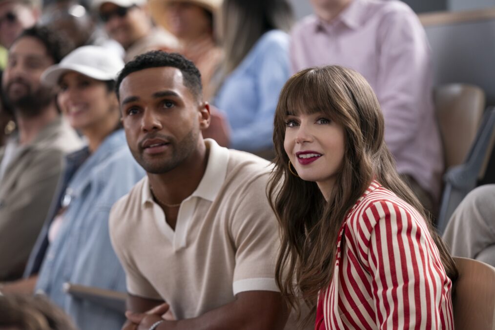 Lucien Laviscount as Alfie, Lily Collins as Emily in 'Emily in Paris'