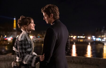 Lily Collins as Emily, Lucas Bravo as Gabriel in episode 405 of 'Emily in Paris'