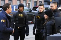 Jeremy Sisto as Assistant Special Agent in Charge Jubal Valentine, Katherine Renee Kane as Special Agent Tiffany Wallace, John Boyd as Special Agent Stuart Scola, Missy Peregrym as Special Agent Maggie Bell, and Zeeko Zaki as Special Agent Omar Adom ‘OA’ Zidan in 'FBI' Season 6 Episode 2 'Remorse'