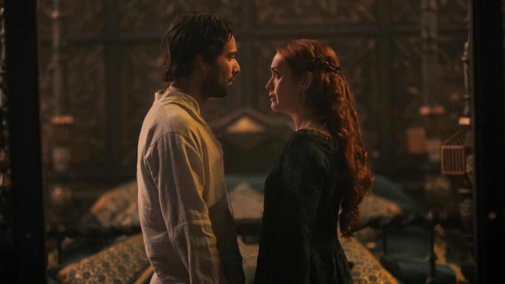 Fabien Frankel as Ser Criston Cole, Olivia Cooke as Alicent in 'House of the Dragon' Season 2 Episode 2
