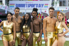 Leah Kateb, Miguel Harichi, Serena Page, Kordell Beckham, Aaron Evans, Kaylor Martin on 'Love Island USA' Season 6