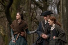 Caitriona Balfe, Sam Heughan, and Sophie Skelton in 'Outlander' Season 4