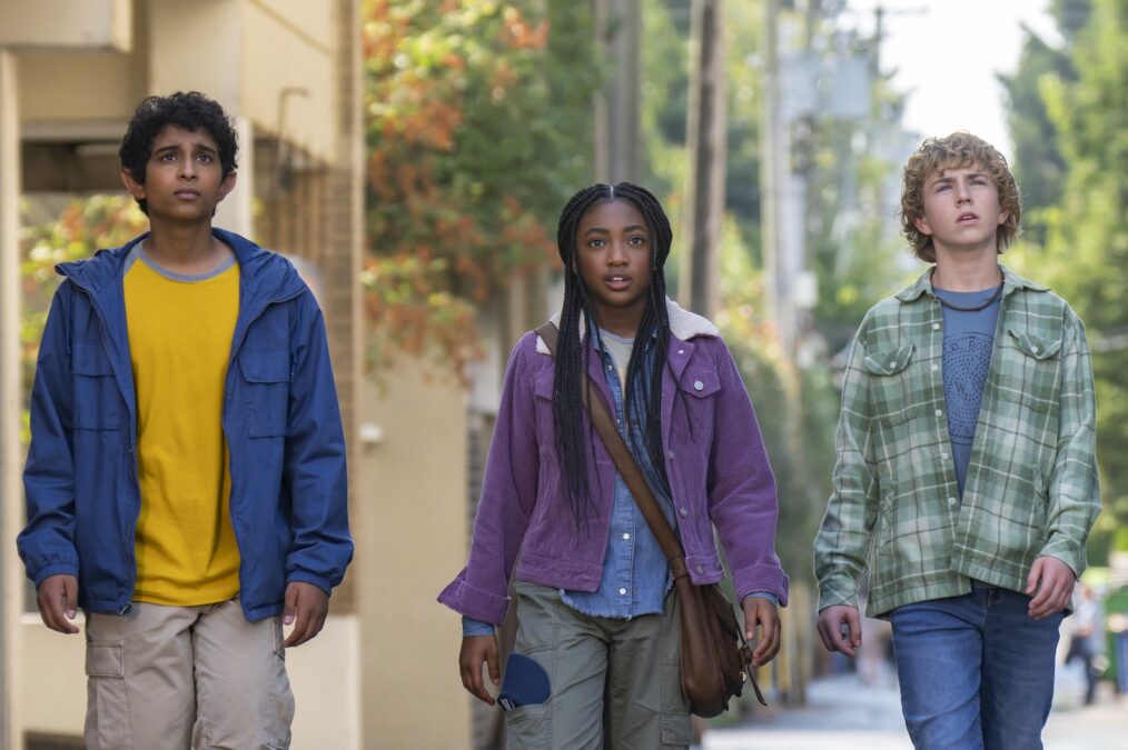 Aryan Simhadri, Leah Sava Jeffries, and Walker Scobell in 'Percy Jackson and the Olympians' Season 1 Episode 4