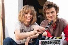 Maya Hawke and Joe Keery behind the scenes of 'Stranger Things' Season 5