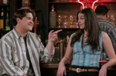 Max Donovan as Nate, Kira Kosarin as Betsy Kelso in 'That '90s Show' Part 3 Episode 3