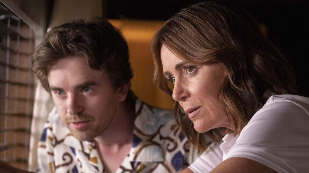 Keeley Hawes and Freddie Highmore in 'The Assassin' Season 1 Episode 2