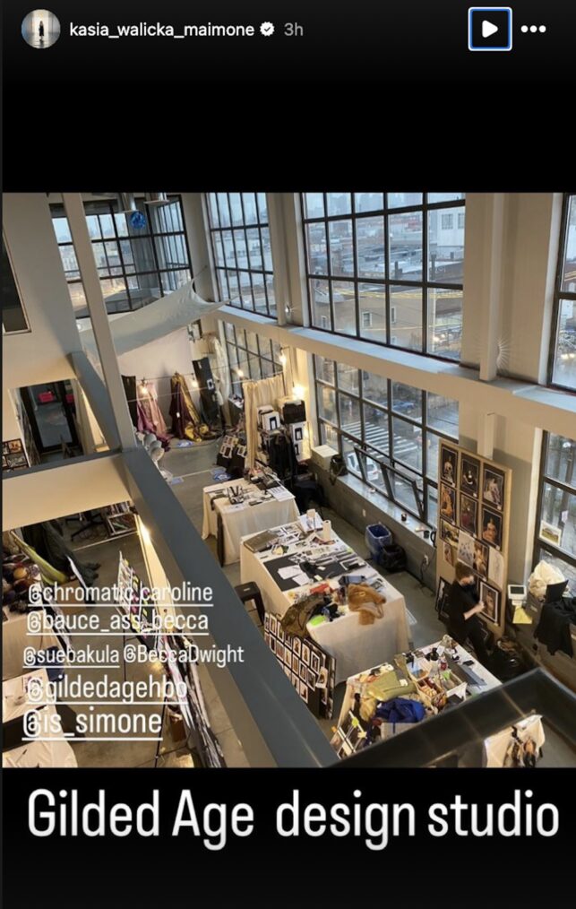 Kasia Walicka Maimone Instagram photo from 'The Gilded Age' Season 3 set