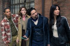 Bluey Robinson as Connor Green, Olivia Morris as Lysa Pascal, Callum McGowan as Vikram Chamberlain, and Jessica Green as Charlie Cornwall in The Librarians: The Next Chapter