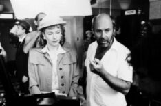 Rebecca De Mornay and director Peter Masterson on set of The Trip to Bountiful