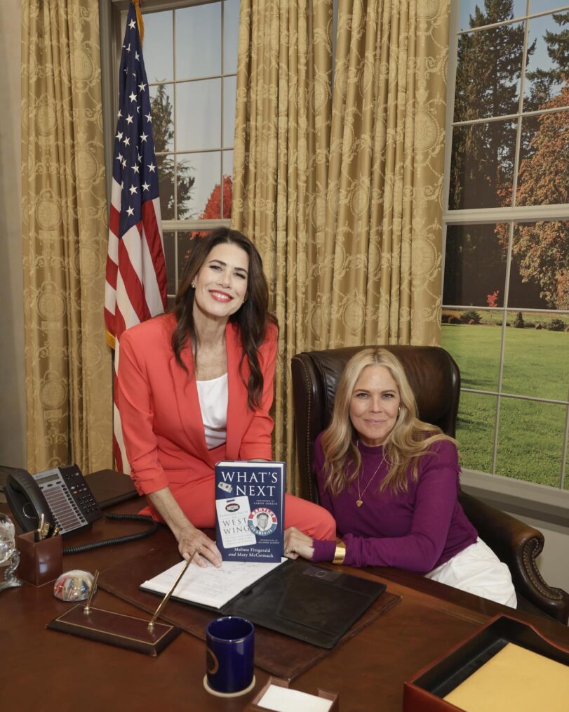 Melissa Fitzgerald and Mary McCormack at WBTV's “Inside The West Wing” 25th Anniversary Panel