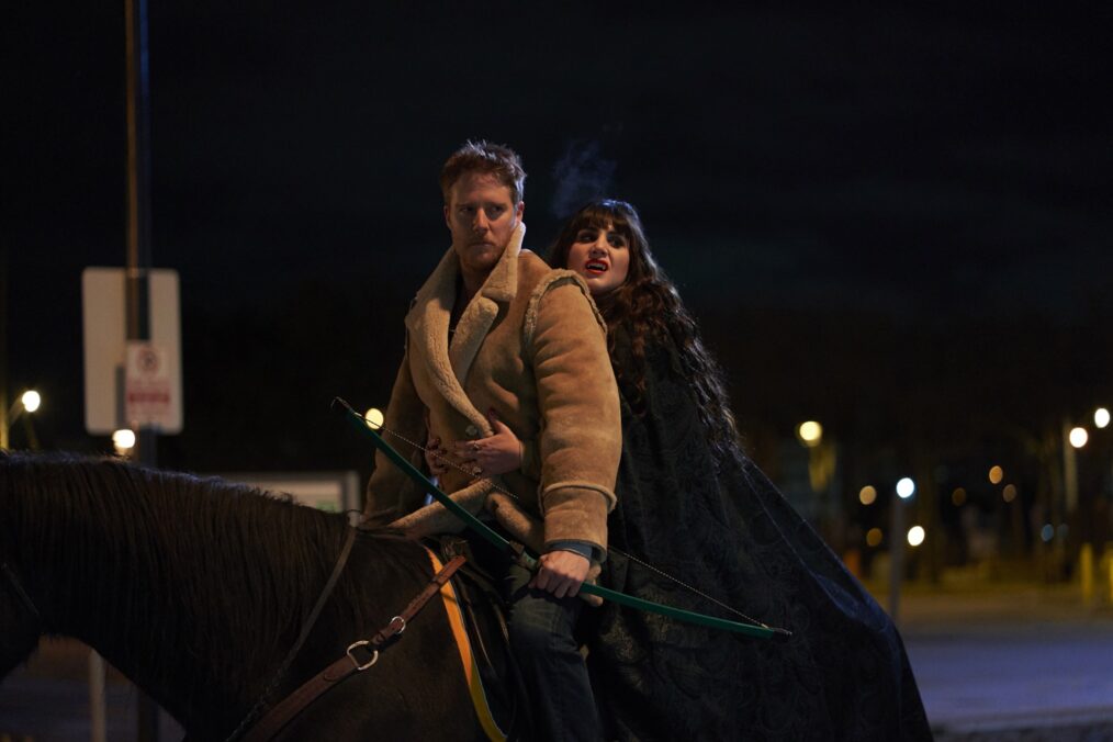 Jake McDorman as Gregor/Jeff, Natasia Demetriou as Nadja in 'What We Do in the Shadows'