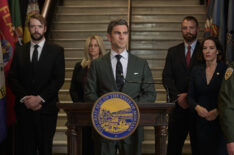 Wes Bentley as Jamie Dutton and Wendy Moniz as Governor Perry in 'Yellowstone' Season 5 Episode 9