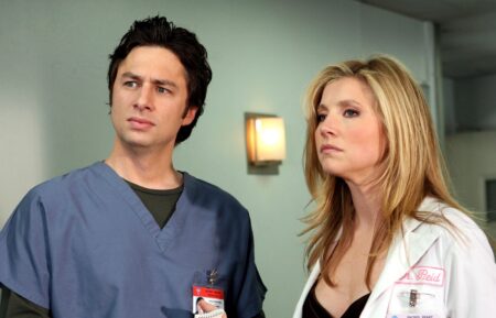 Zach Braff and Sarah Chalke in Scrubs