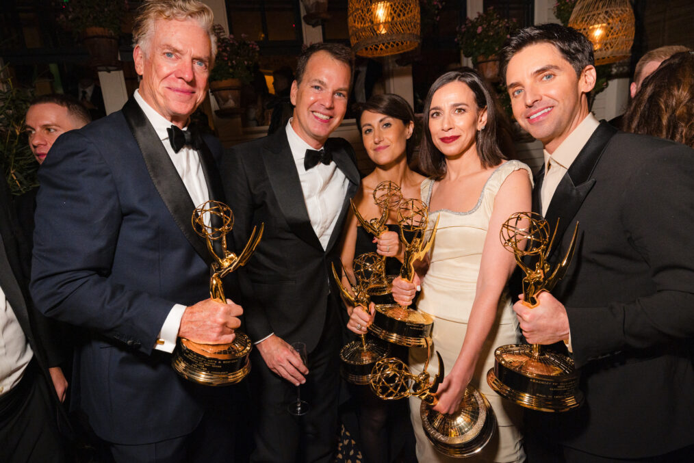 'Hacks' team at HBO & Max's 2024 Emmys afterparty - Christopher McDonald, Casey Bloys, Jen Statsky, Lucia Aniello, Paul W. Downs