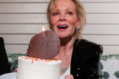 Jean Smart and her birthday cake at HBO & Max's 2024 Emmys afterparty