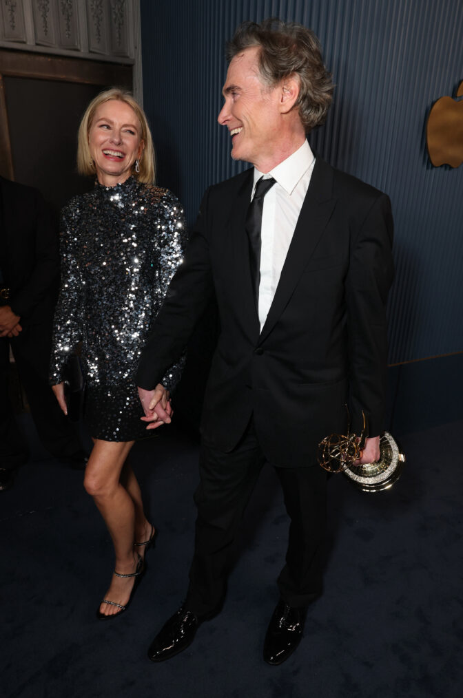 Naomi Watts and Billy Crudup attend the Apple TV+ Emmy Awards 2024 post ceremony reception at Mother Wolf on September 15, 2024 in Los Angeles, California.