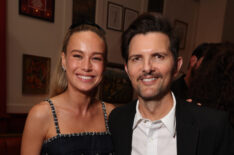 Brie Larson and Adam Scott attend the Apple TV+ Emmy Awards 2024 post ceremony reception at Mother Wolf on September 15, 2024 in Los Angeles, California.