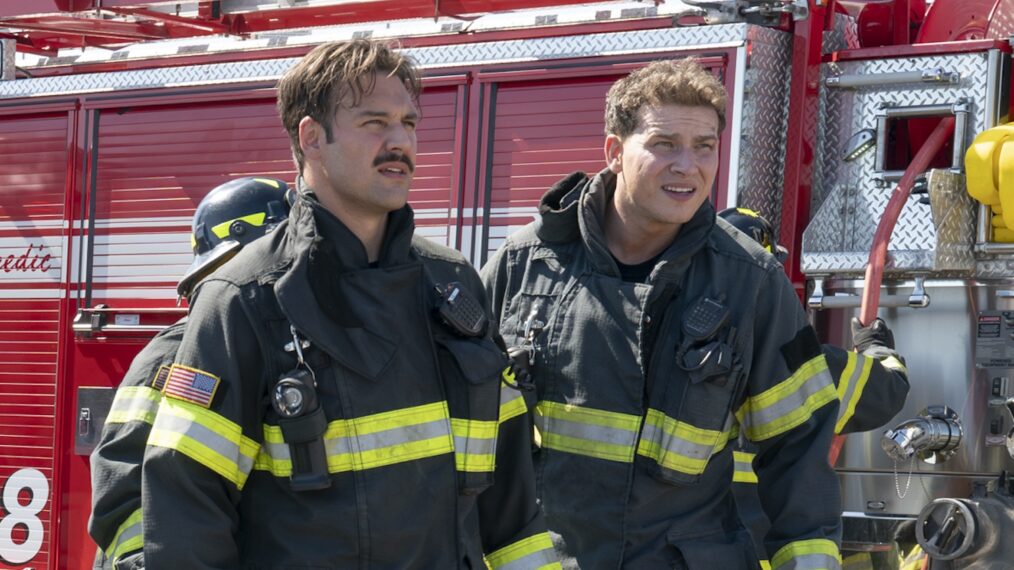 Ryan Guzman as Eddie, Oliver Stark as Buck — '9-1-1' Season 8 Premiere 