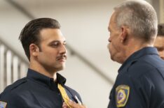 Ryan Guzman as Eddie, Brian Thompson as Gerrard — '9-1-1' Season 8 Premiere 'Buzzkill'