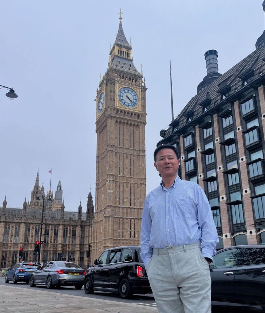 Charles Ling of 'The Golden Bachelorette' in front of the Big Ben