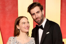 Emma Stone and Dave McCary attend the 2024 Vanity Fair Oscar Party Hosted By Radhika Jones at Wallis Annenberg Center for the Performing Arts on March 10, 2024 in Beverly Hills, California.