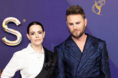Emily Hampshire and Bobby Berk at the The 76th Emmy Awards