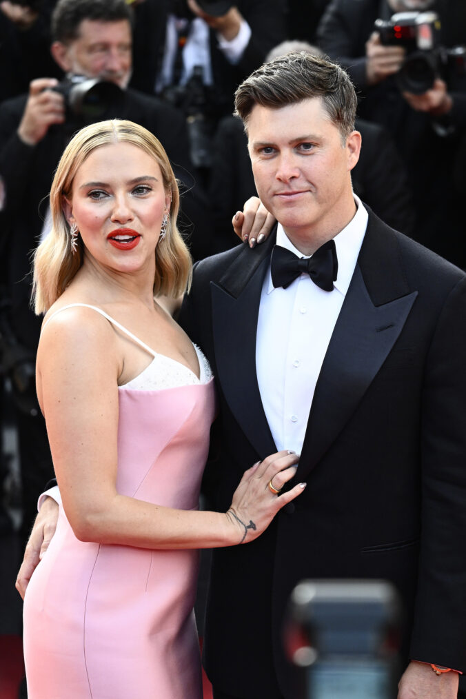 Scarlett Johansson and Colin Jost attend the 