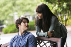 Kat Graham as Bonnie Bennett and Steven R. McQueen as Jeremy Gilbert in 'The Vampire Diaries.'