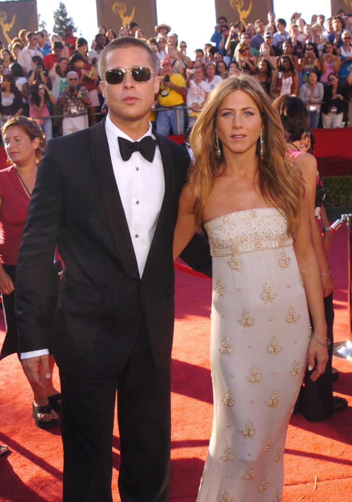 Brad Pitt and Jennifer Aniston during The 56th Annual Primetime Emmy Awards