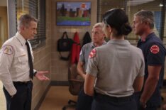 Dermot Mulroney as Chief Dom Pascal, David Eigenberg as Christopher Herrmann, Taylor Kinney as Kelly Severide — 'Chicago Fire' Season 13 Episode 2 'Ride the Blade'
