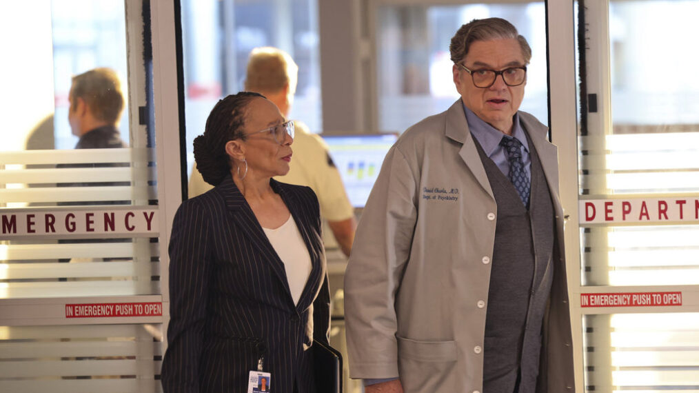 S. Epatha Merkerson as Sharon Goodwin, Oliver Platt as Dr. Daniel Charles — 'Chicago Med' Season 10 Premiere 