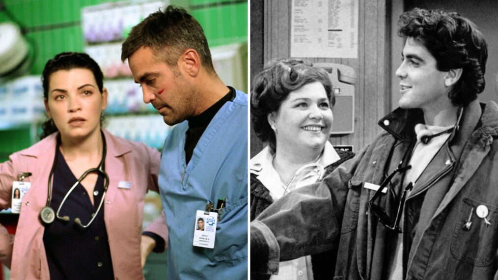 George Clooney with Juliana Margulies on 'ER' and with Conchata Ferrell on 'E/R'