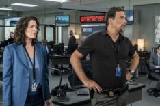 Alana De La Garza as Special Agent in Charge Isobel Castille and Jeremy Sisto as Assistant Special Agent in Charge Jubal Valentine in the 'FBI' Season 7 Premiere 'Abandoned'
