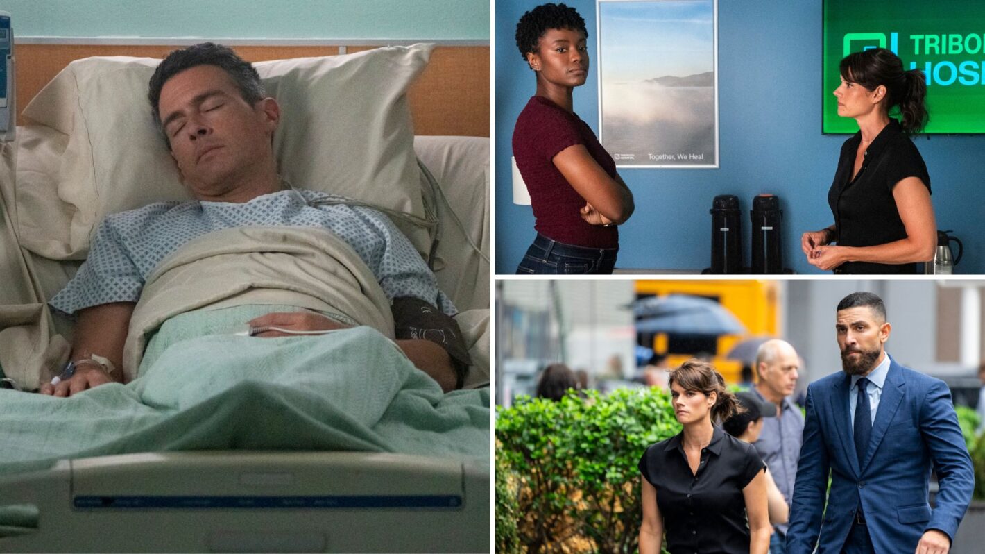 John Boyd as Special Agent Stuart Scola, Katherine Renee Kane as Special Agent Tiffany Wallace and Missy Peregrym as Special Agent Maggie Bell, and Missy Peregrym as Special Agent Maggie Bell and Zeeko Zaki as Special Agent Omar Adom ‘OA’ Zidan in the 'FBI' Season 7 Premiere 'Abandoned'