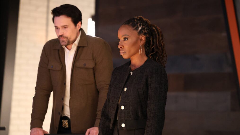 Brett Dalton as Detective Mark Trent, Shanola Hampton as Gabi — 'Found' Season 2 Premiere 