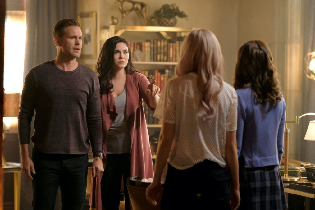 Matthew Davis as Alaric Saltzman and Jodi Lyn O'Keefe as Josette 