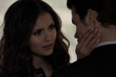 Nina Dobrev as Katherine Pierce and Daniel Gillies as Elijah Mikaelson in 'The Vampire Diaries'