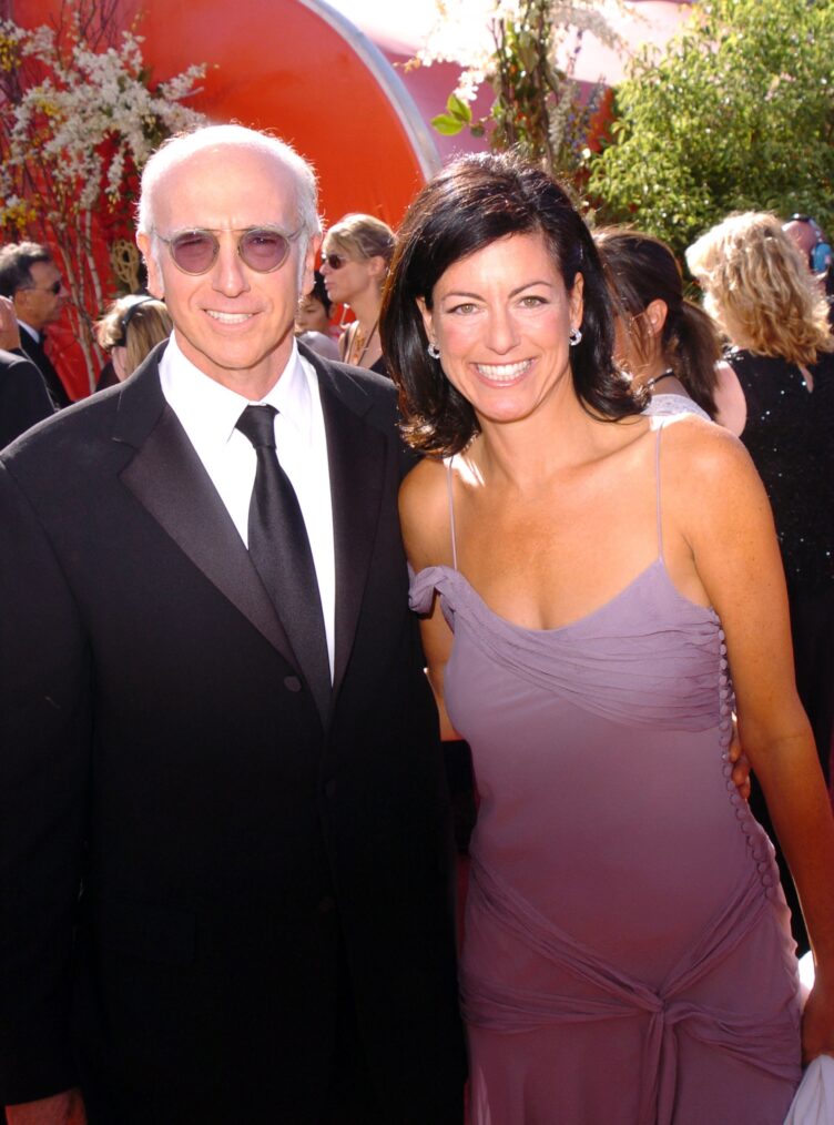 Larry David and wife Laurie David during The 56th Annual Primetime Emmy Awards