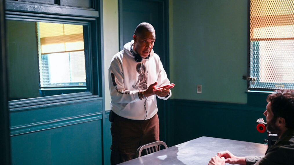 Director Eriq LaSalle with Ari Blinder in Law & Order - Season 24