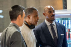 Reid Scott, director Eriq LaSalle, and Mehcad Brooks in Law & Order - Season 24