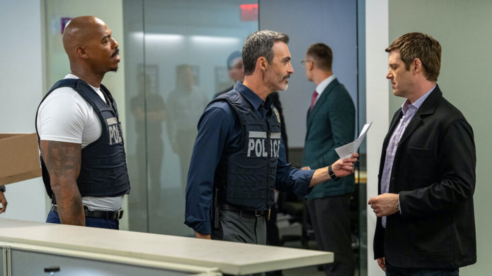 Mehcad Brooks as Det. Jalen Shaw, Reid Scott as Det. Vincent Riley in Law & Order - Season 24